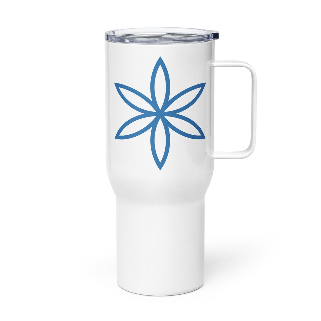 Travel mug with handle - Blue Logo Carnal Elixirs